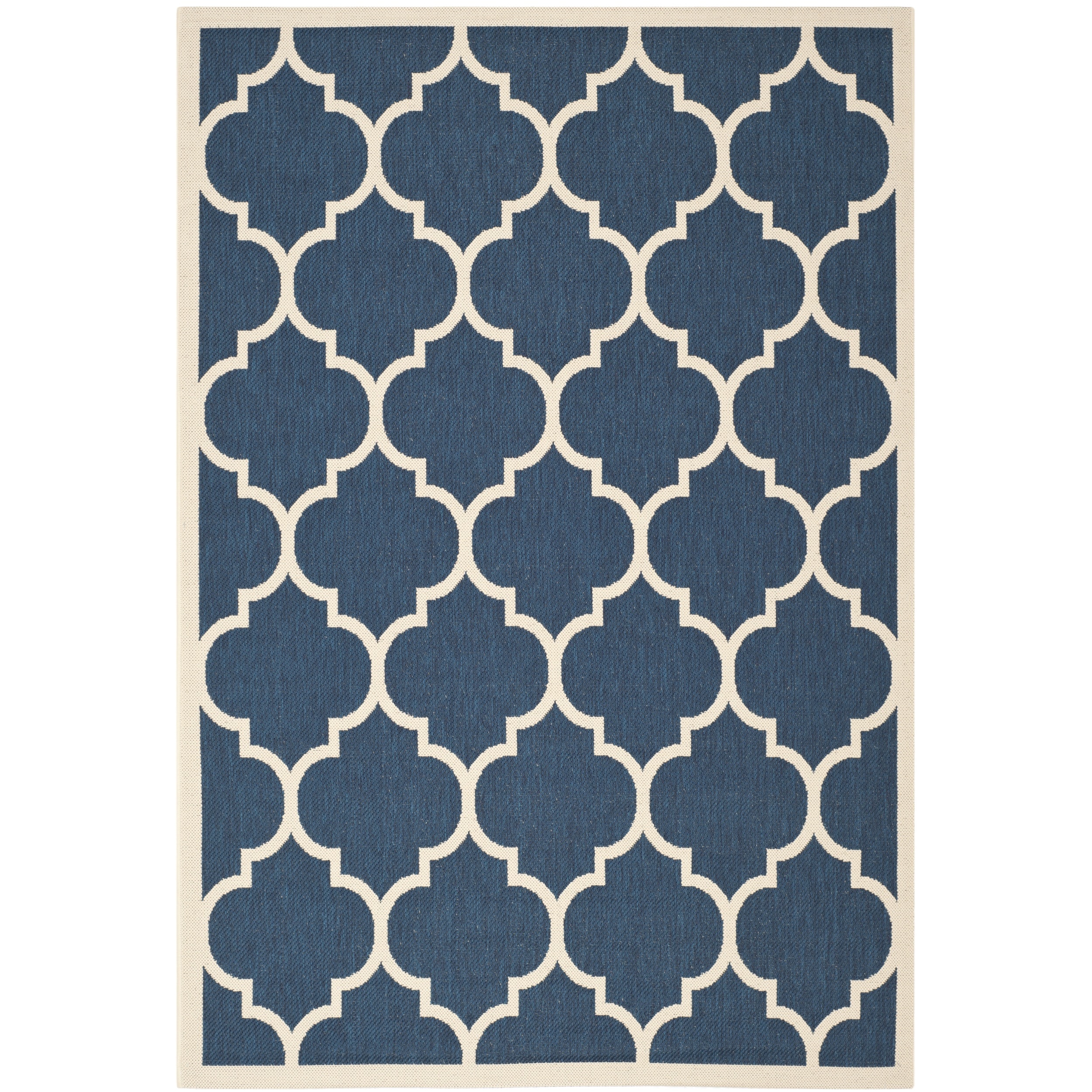 Safavieh Indoor/outdoor Courtyard Dhurrie style Navy/beige Rug (4 X 57)