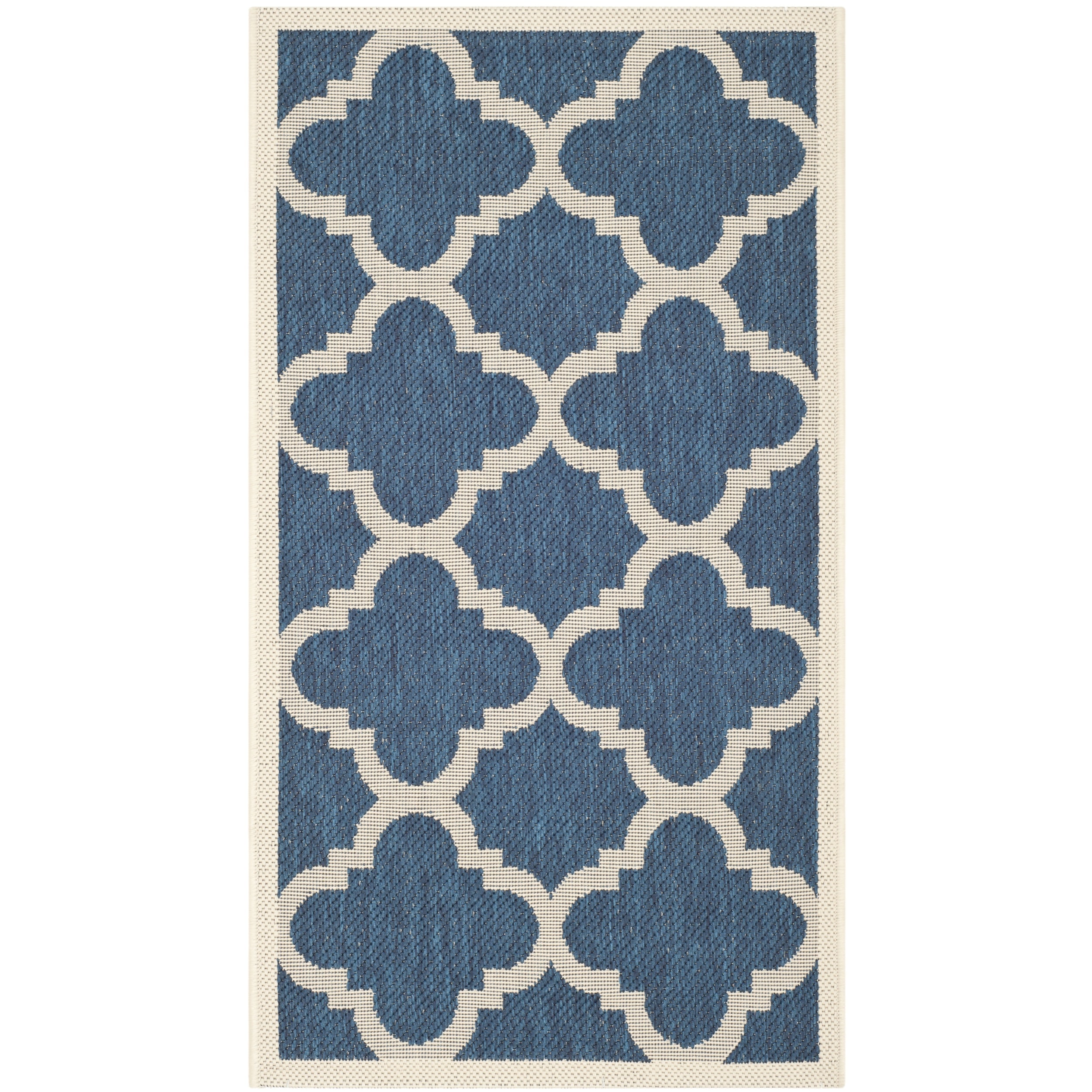 Safavieh Moroccan Indoor/outdoor Courtyard Navy/beige Rug (27 X 5)