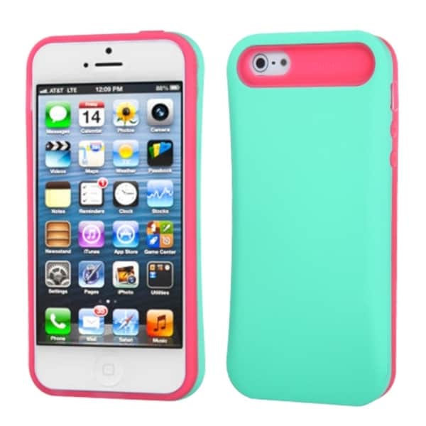 BasAcc Teal Green/ Hot Pink Wallet Case for Apple iPhone 5 BasAcc Cases & Holders