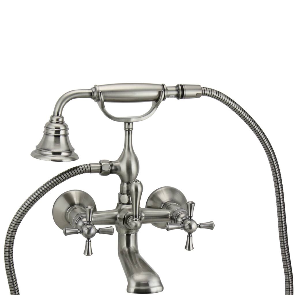 Jado Hatteras Antique Nickel Exposed Tub Filler with Handshower - Antique Nickel