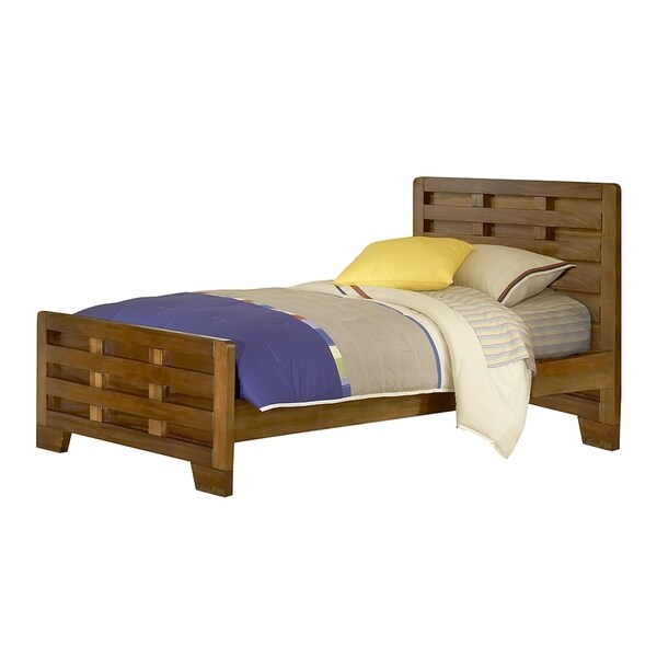 Shop 'Hardy' Interlocking Wood Slats Twin Bed by Greyson Living Free Shipping Today