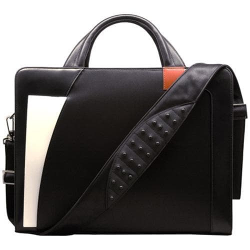 Aaron Irvin Double Zip Microfiber Brief Black Aaron Irvin Fabric Briefcases