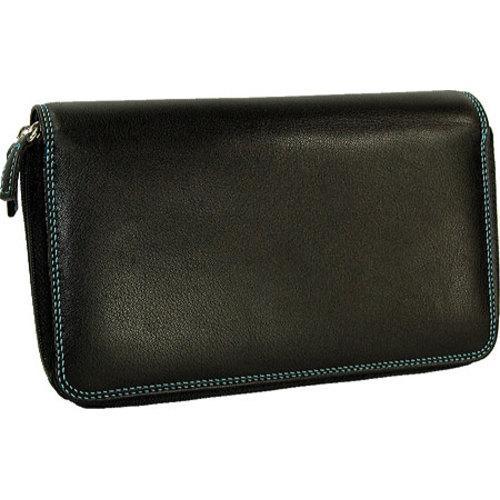 Womens Belarno A223 Double Zip Clutch Black Rainbow