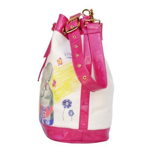 Women's Blackat Elephant & Embroidered Butterflies Drawstring Pink Blackat Shoulder Bags