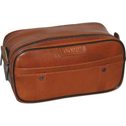 Mens Dopp Veneto Soft Sided Multi Zip Travel Kit Tan Brown