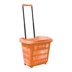 Eco Club 36in EZ Roller Rolling Basket Orange Eco Club Rolling Shopper Totes