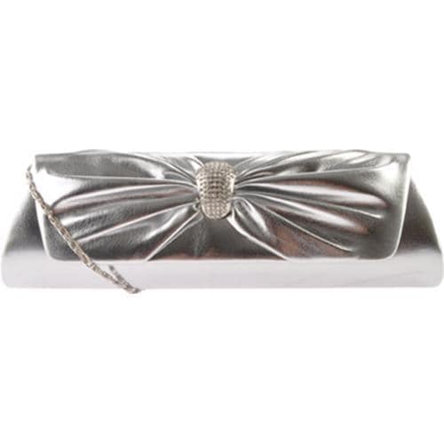 Womens J. Furmani 27223 Metallic Clutch Silver