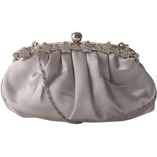 Women's J. Furmani 81025 Clutch Rhinestone Frame Silver