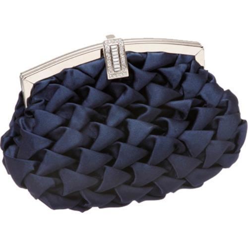 Womens J. Furmani H8262 Elegant Puffed Satin Clutch Navy