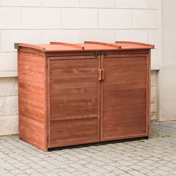 slide 2 of 10, Brown Finish Large Horizontal Refuse Storage Shed