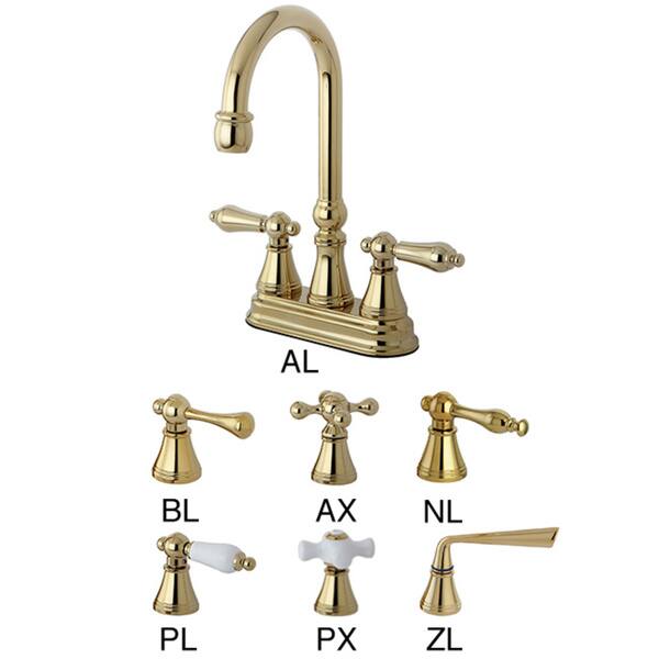 slide 2 of 2, Polished Brass Bar Faucet
