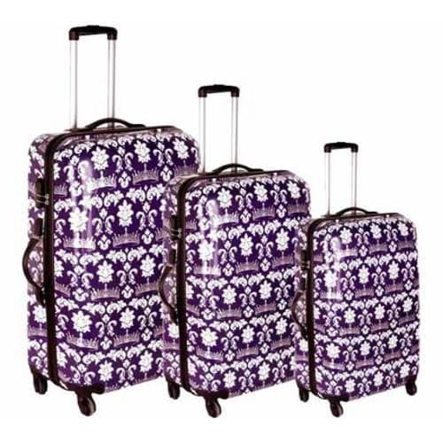 Shop Women's Blingalicious Crown Printed Luggage CWP1070 Purple - Free ...