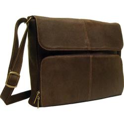 Shop LeDonne Chocolate Distressed Leather Messenger Bag - Free Shipping ...