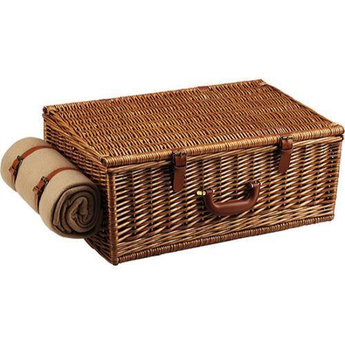 Picnic at Ascot Dorset Basket for Four with Blanket Wicker/London Bed