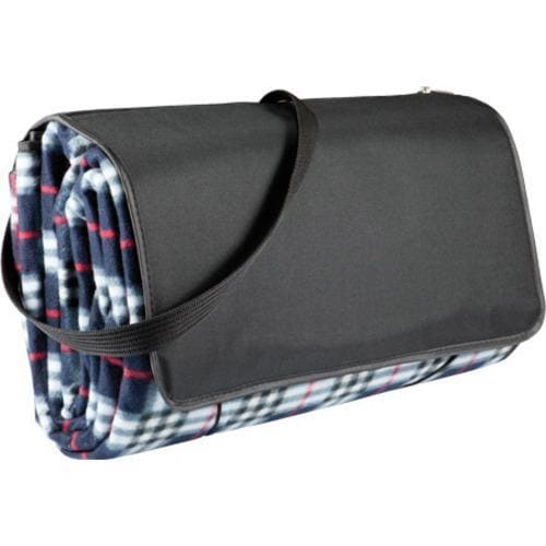 Picnic Time Blanket Tote Xl Black Plaid/black