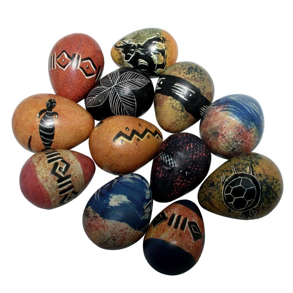 Shop Set of 12 Decorative Colored Soapstone Eggs , Handmade in Kenya