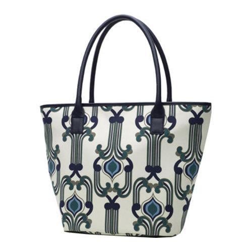 Women's Soapbox Bags Vineyard Shopper Tote Blue/Cream Soapbox Bags Tote Bags