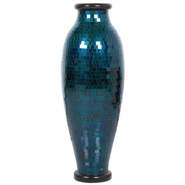 Shop Turquoise Mosaic Floor Vase (Indonesia) Free Shipping Today