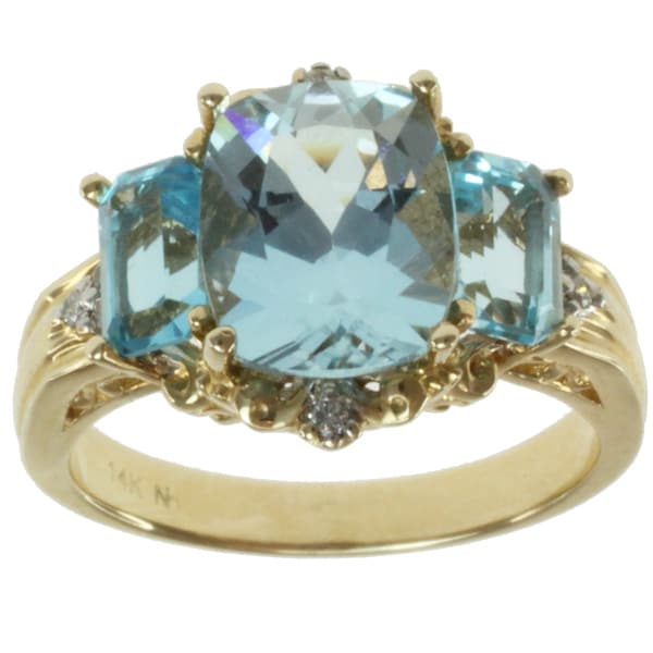 Shop Michael Valitutti 14k Yellow Gold Aquamarine, Blue Topaz and ...