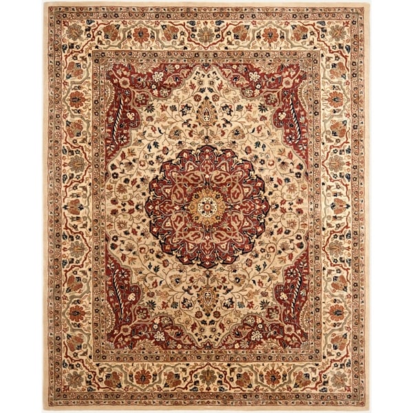 Safavieh Handmade Persian Legend Ivory/ Rust Wool Rug - 7'6" x 9'6"