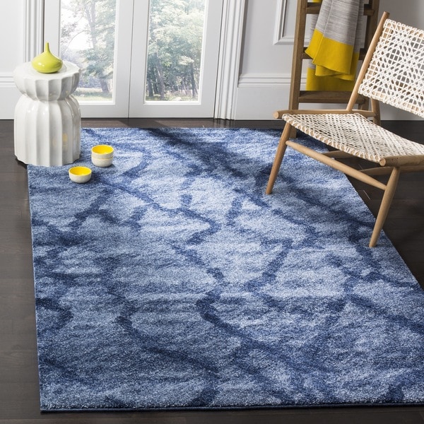 Safavieh Retro Modern Abstract Blue/ Dark Blue Distressed Rug - 8' x 10'