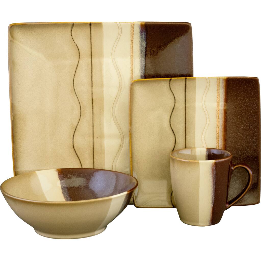 Sango Zanzibar Brown 16-piece Dinnerware Set