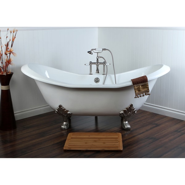 Double Slipper 72-inch Cast Iron Clawfoot Bathtub ...