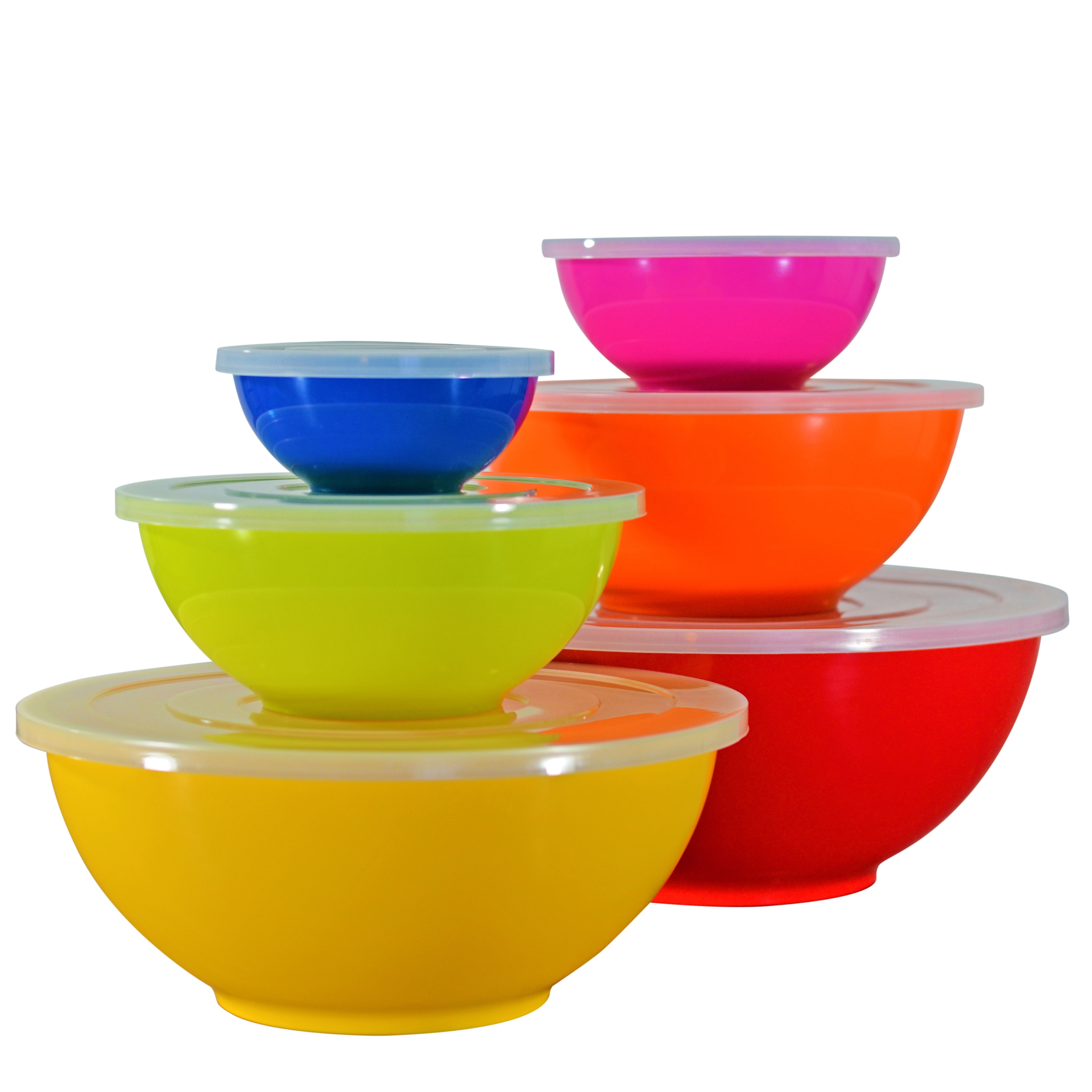 10 Strawberry Street Melamine Colored Mixing Bowls with Lids (Set of 6) -  Bed Bath & Beyond - 8075296