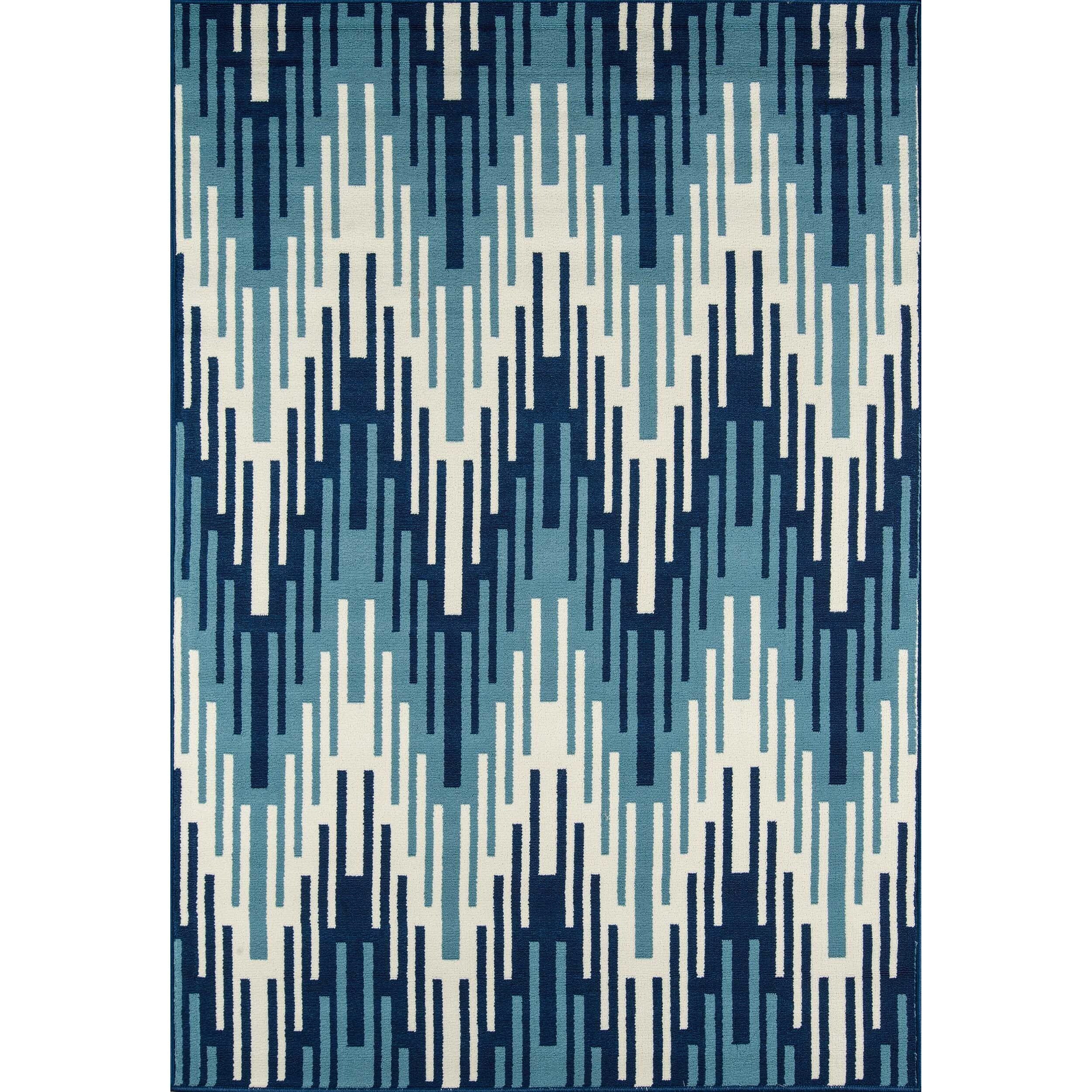 Indoor/outdoor Blue Ikat Rug (311 X 57)