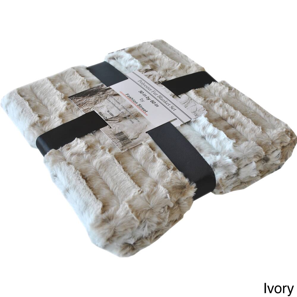 Fashion St. Faux Fur Leopard Throw Blanket