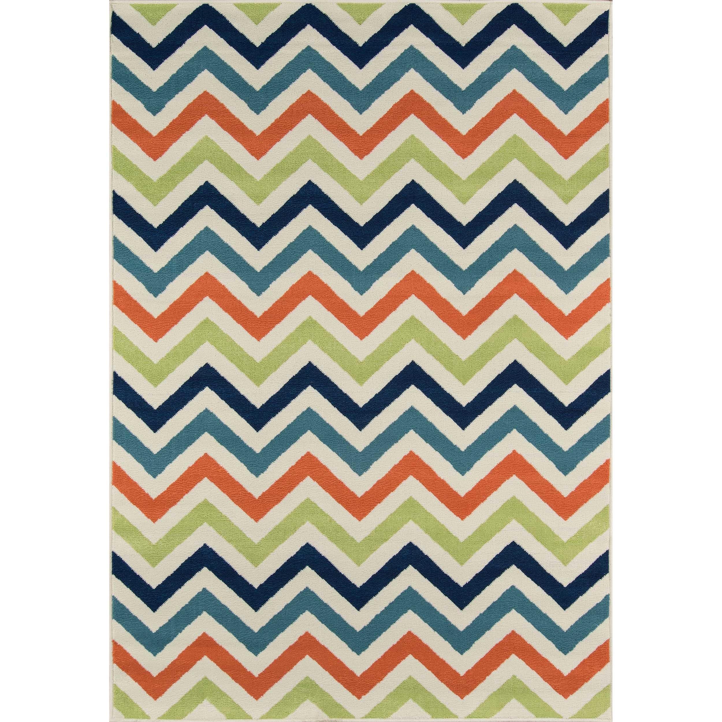 Indoor/outdoor Multi Chevron Rug (53 X 76)