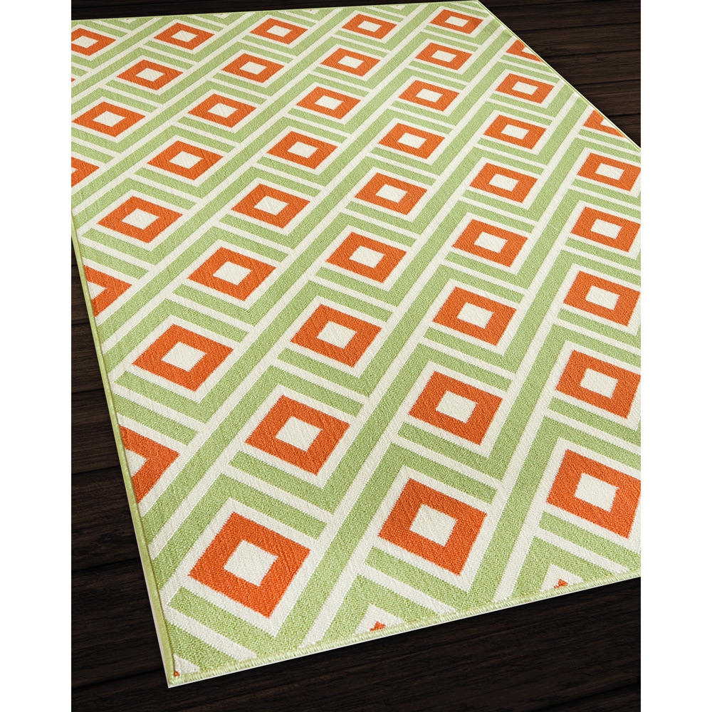 Indoor/ Outdoor Multi Blocks Rug (23 X 46)