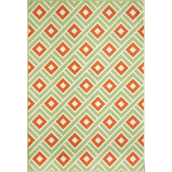 Indoor/ Outdoor Multi Blocks Rug (7'10 x 10'10) 7x9   10x14 Rugs