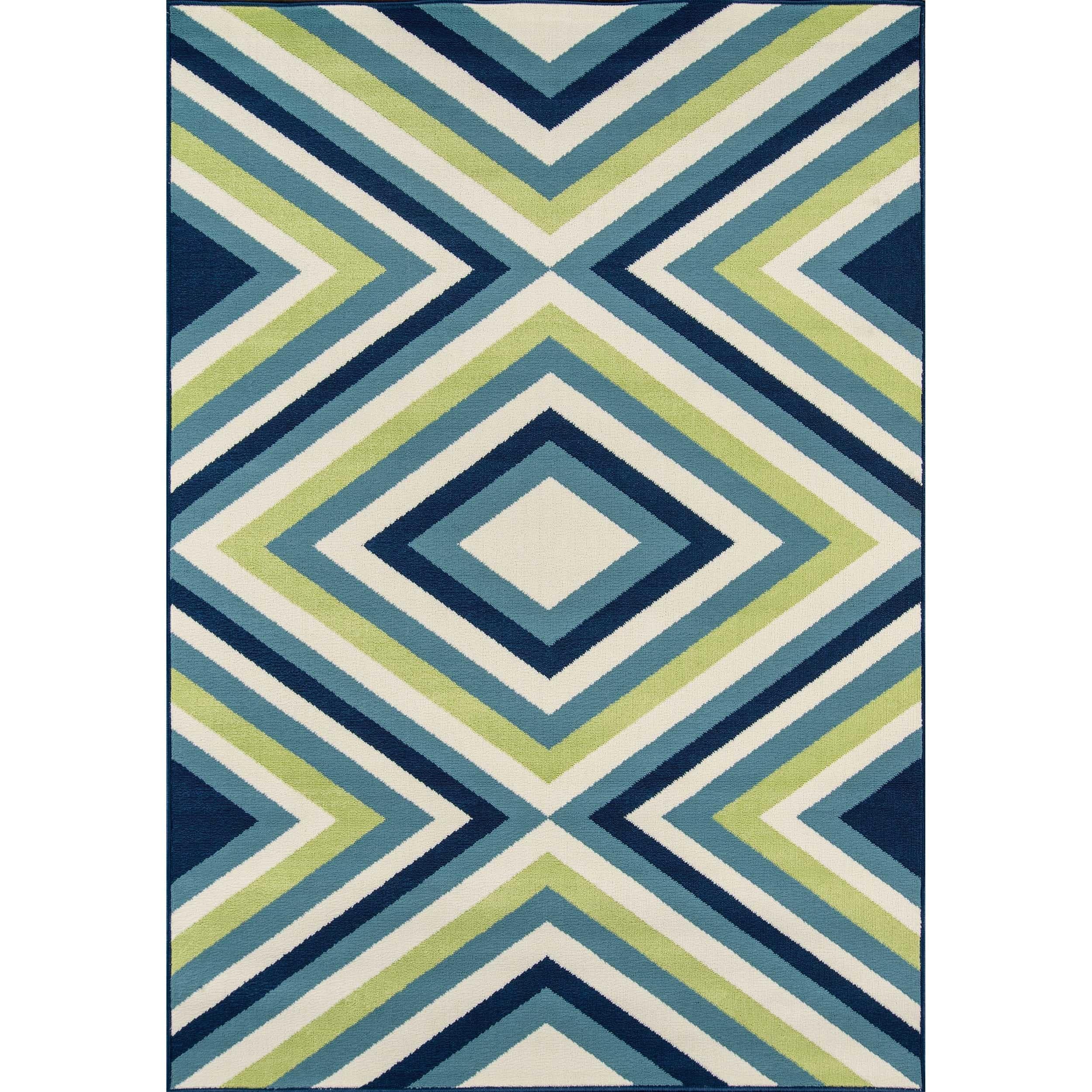 Indoor/ Outdoor Multi Zig Zag Rug (86 X 130)