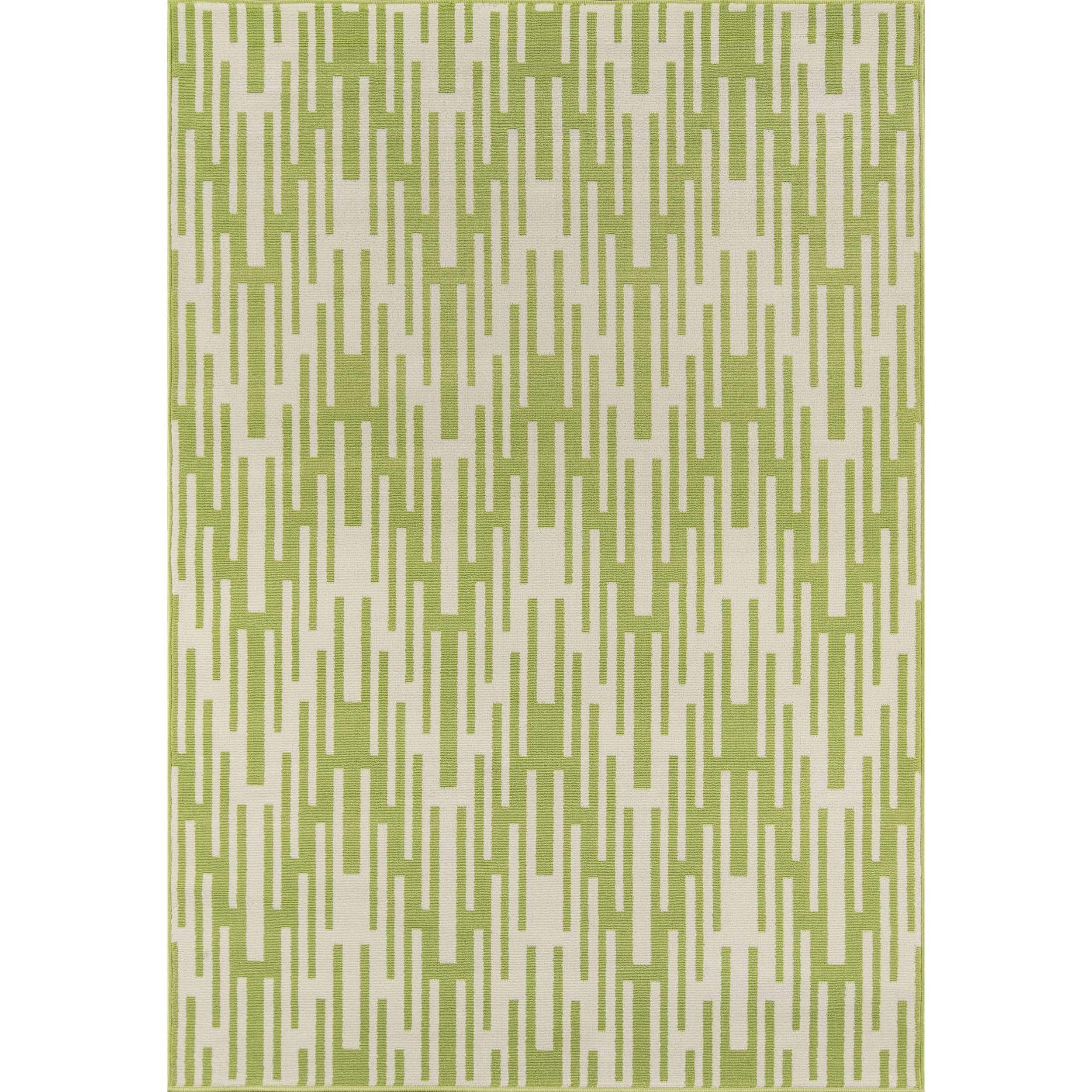 Indoor/ Outdoor Green Ikat Rug (86 X 130)