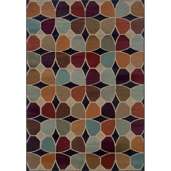 Geometric Grey/ Multi Rug (6'7 x 9'6)
