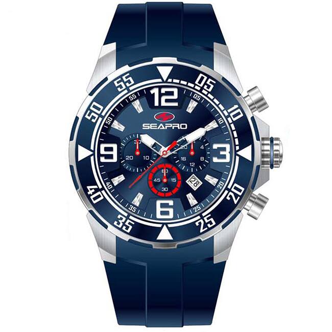 Seapro Men's 'Drive' Blue Dial Chronograph Watch