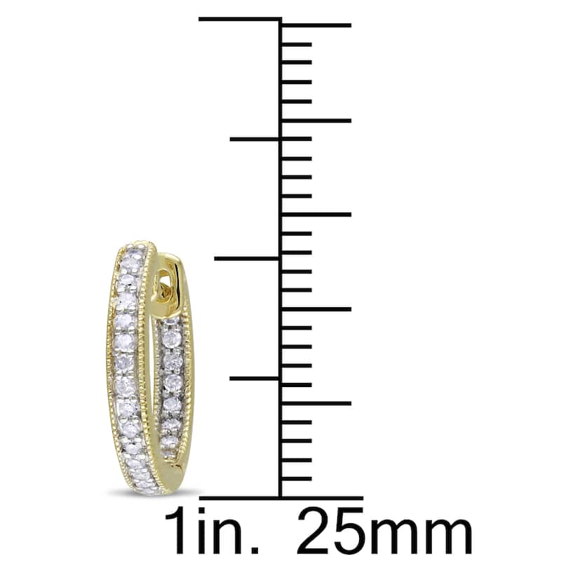 Miadora 14k Yellow Gold 1/4ct TDW Diamond Hoop Earrings