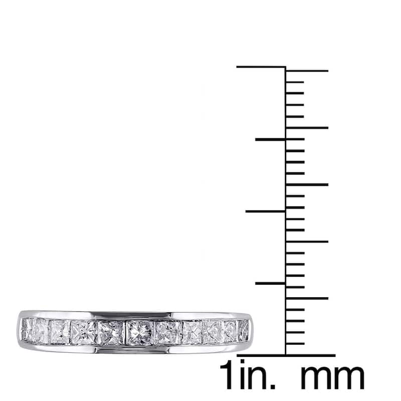Miadora 14k White Gold 3/4ct TDW Channel-set Princess-cut Diamond Anniversary Band (G-H, I2-I3)