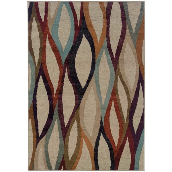Abstract Grey/ Multi Area Rug (7'10 x 10'10)