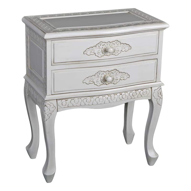 Windsor Carved 2-Drawer End Table