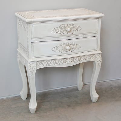 Windsor Carved 2-Drawer End Table