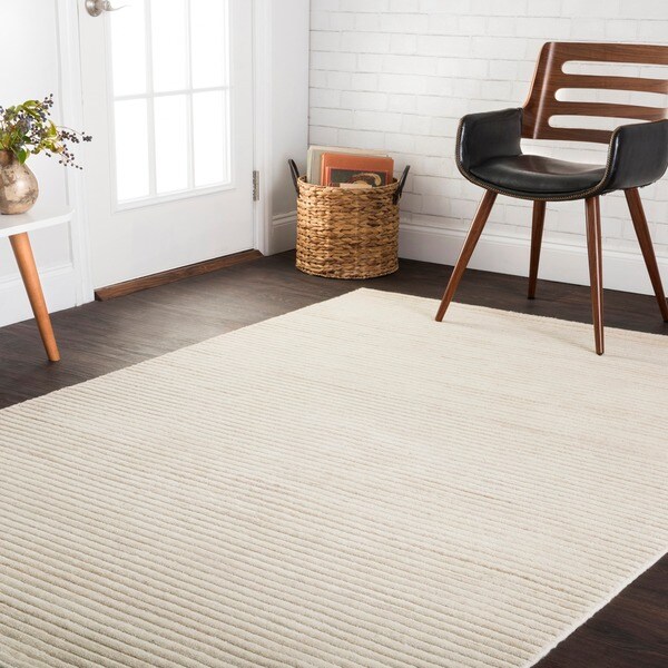 Hand-knotted Franklin Ivory Wool Rug (5' x 7'6)