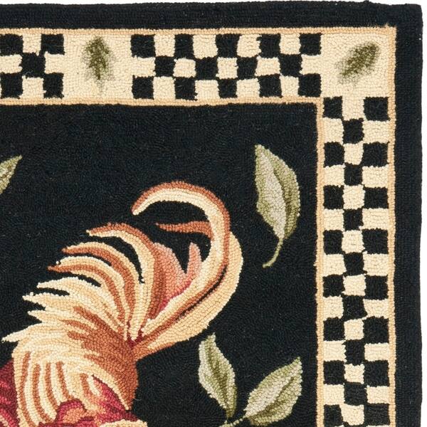 Shop Safavieh Hand Hooked Vintage Poster Ariadni Rooster Wool Rug On Sale Overstock 8076955 1 8 X 2 6 Black Ivory