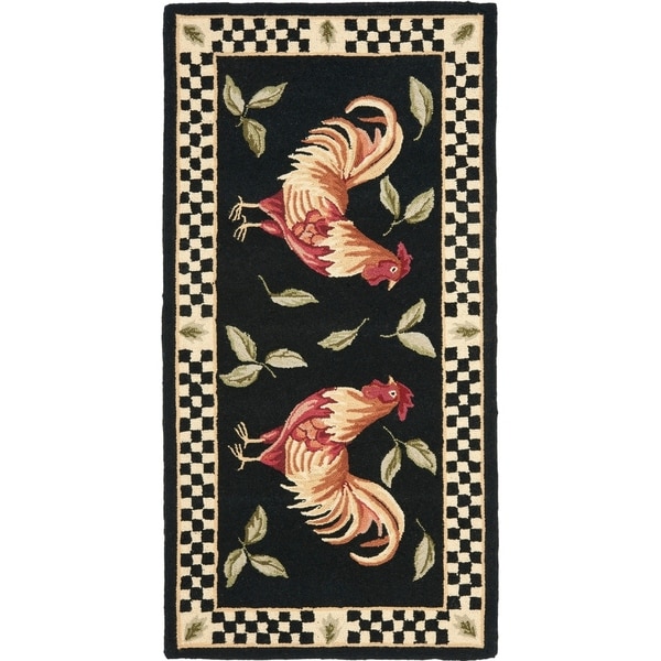 Safavieh Hand-hooked Vintage Poster Ariadni Rooster Wool Rug. Opens flyout.