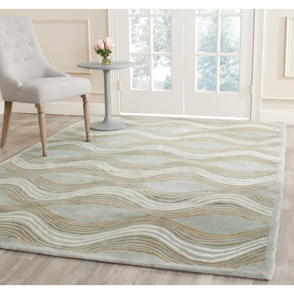 Safavieh Handmade Wyndham Blue Wool Rug - 8'9 x 12'