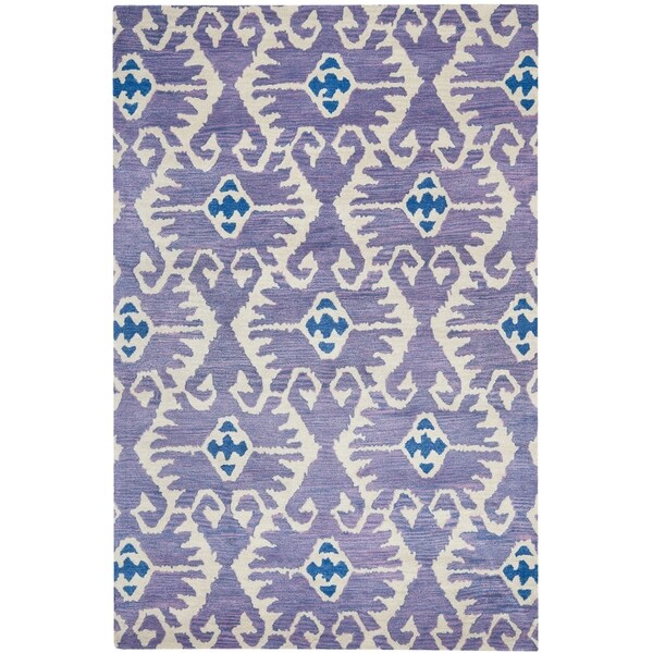 Safavieh Handmade Wyndham Lavender/ Ivory Wool Rug (8'9 x 12')