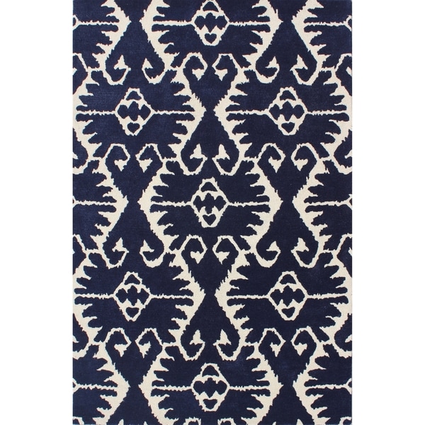 Safavieh Handmade Wyndham Royal Blue/ Ivory Wool Rug - 8'9 x 12'