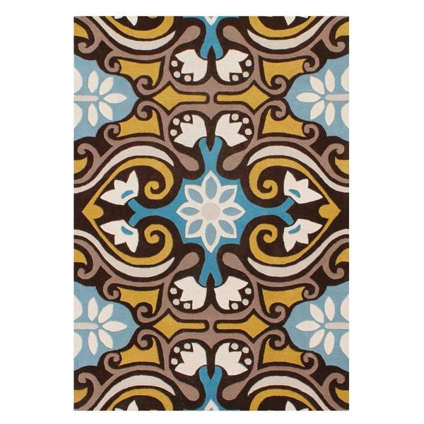 Safavieh Handmade Wyndham Blue/Brown Wool Rug - 8'-9" x 12'