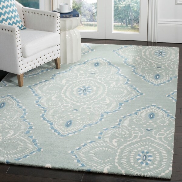 Safavieh Handmade Wyndham Blue/ Ivory Wool Rug - 8'9" x 12'